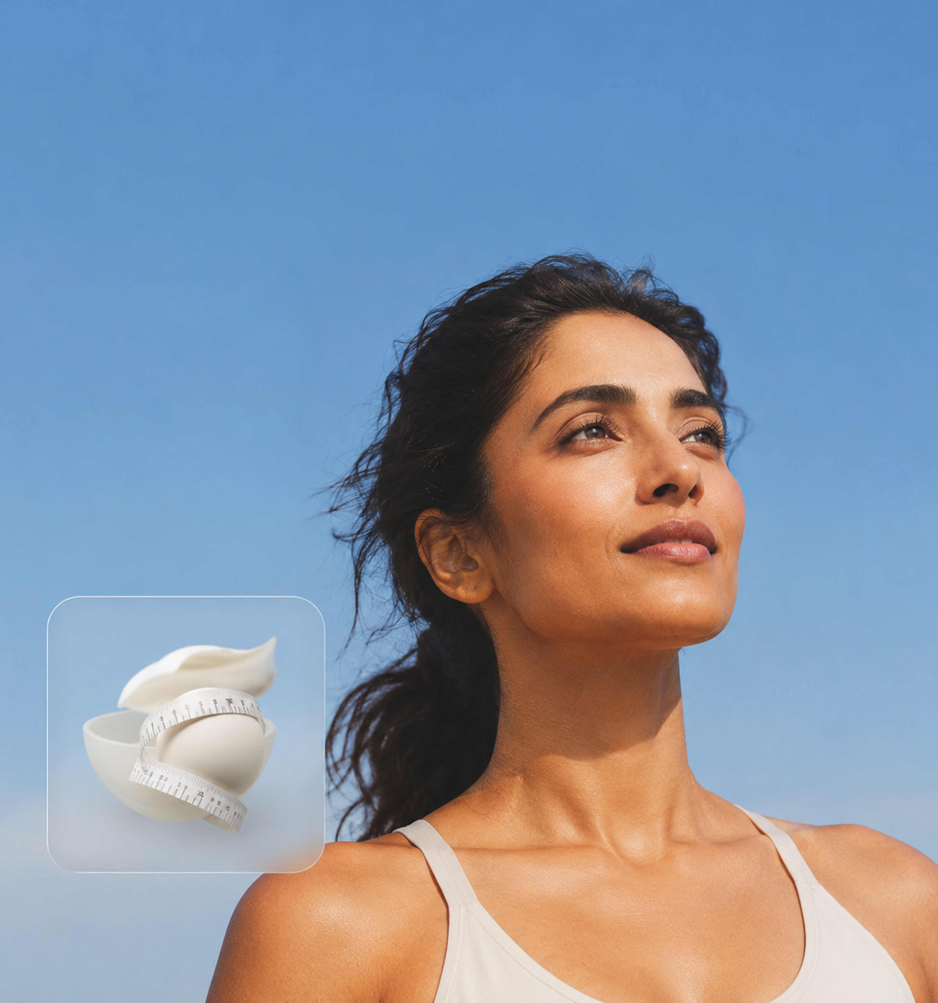 Woman looking up — weight care that works with your body