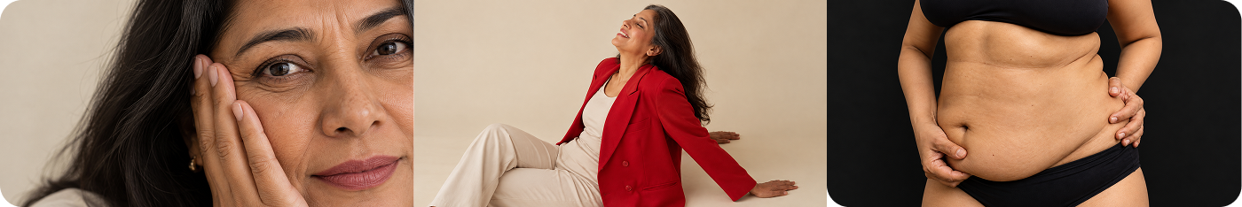 Menopause midlife care — facial wellness, confidence, and body health